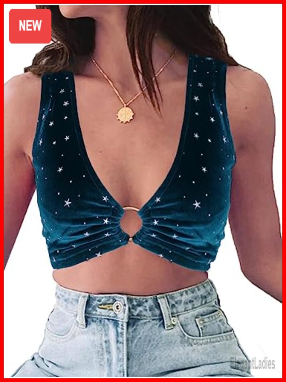 Sparkly Sequin Crop Top V-Neck Halter Festival Rave Party